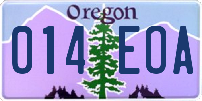 OR license plate 014EOA