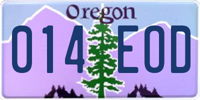OR license plate 014EOD