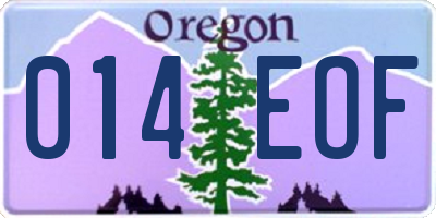 OR license plate 014EOF