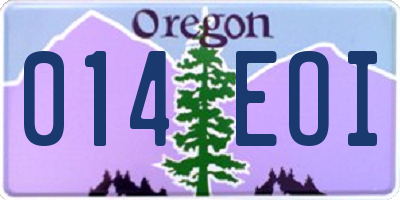 OR license plate 014EOI