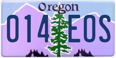 OR license plate 014EOS