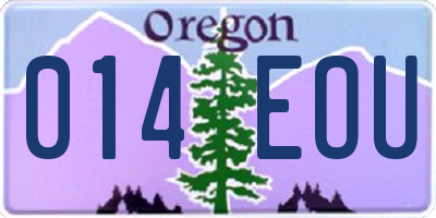 OR license plate 014EOU