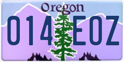 OR license plate 014EOZ