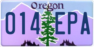 OR license plate 014EPA