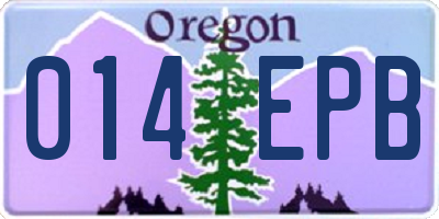 OR license plate 014EPB