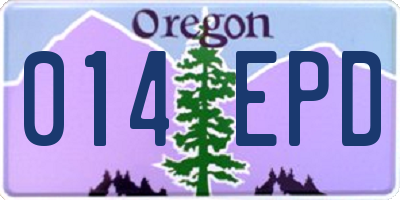 OR license plate 014EPD