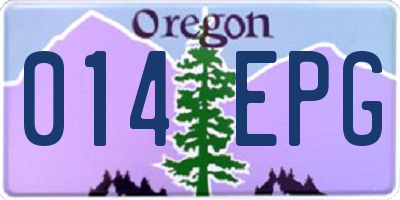 OR license plate 014EPG