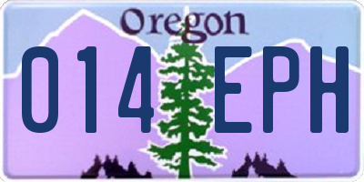 OR license plate 014EPH