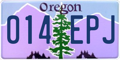 OR license plate 014EPJ