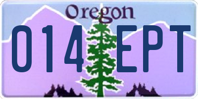 OR license plate 014EPT