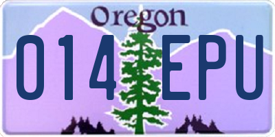 OR license plate 014EPU