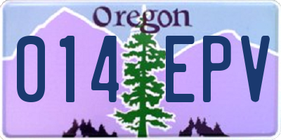 OR license plate 014EPV