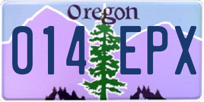 OR license plate 014EPX