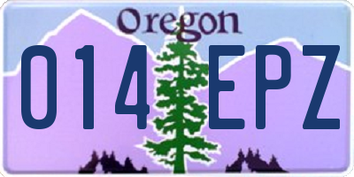 OR license plate 014EPZ