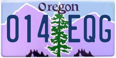 OR license plate 014EQG
