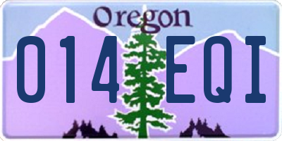 OR license plate 014EQI