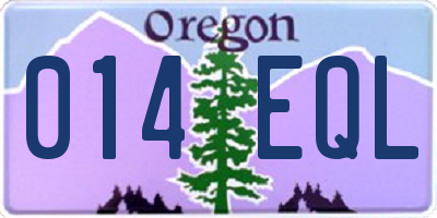 OR license plate 014EQL
