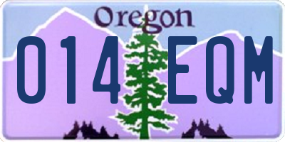 OR license plate 014EQM