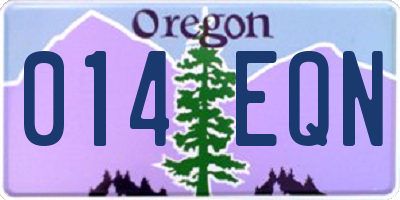OR license plate 014EQN