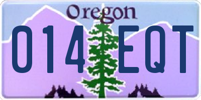 OR license plate 014EQT