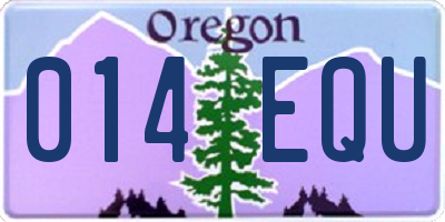 OR license plate 014EQU