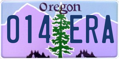 OR license plate 014ERA