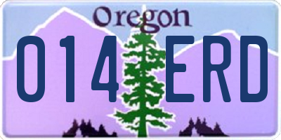 OR license plate 014ERD