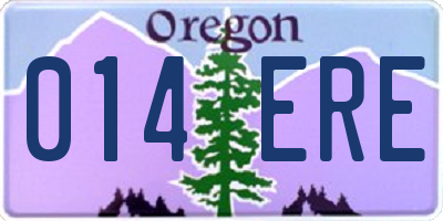 OR license plate 014ERE
