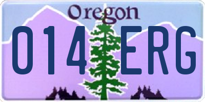 OR license plate 014ERG