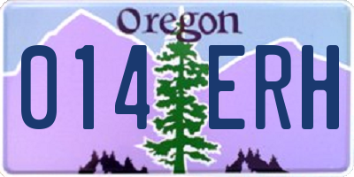OR license plate 014ERH