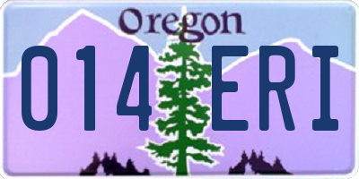OR license plate 014ERI