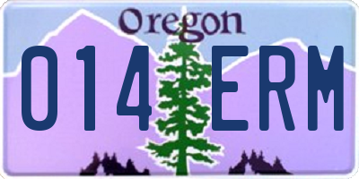 OR license plate 014ERM