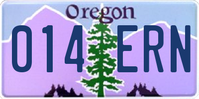 OR license plate 014ERN