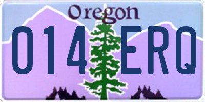 OR license plate 014ERQ