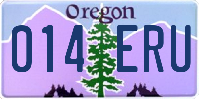 OR license plate 014ERU
