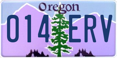 OR license plate 014ERV