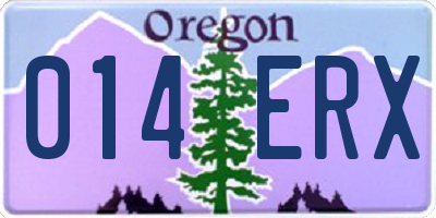 OR license plate 014ERX
