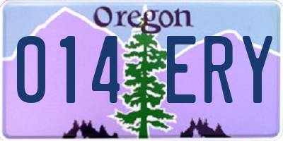 OR license plate 014ERY