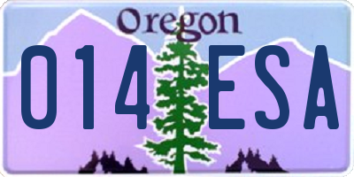 OR license plate 014ESA