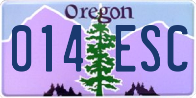 OR license plate 014ESC
