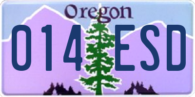 OR license plate 014ESD