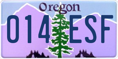OR license plate 014ESF