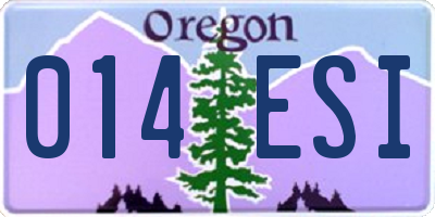 OR license plate 014ESI