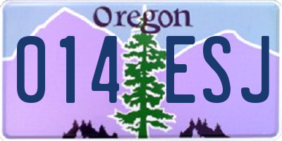 OR license plate 014ESJ