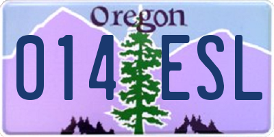 OR license plate 014ESL