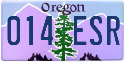 OR license plate 014ESR
