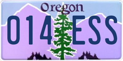 OR license plate 014ESS