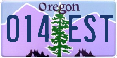 OR license plate 014EST