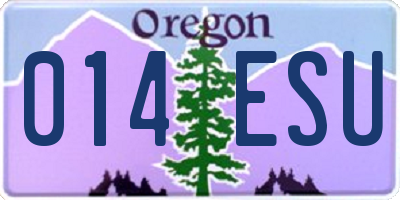 OR license plate 014ESU
