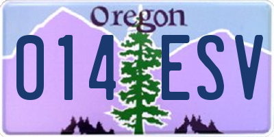 OR license plate 014ESV